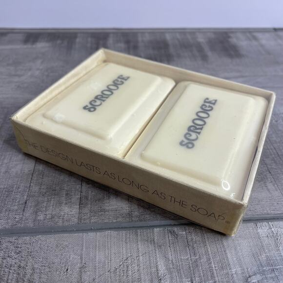 NOS Vintage SCROOGE Box Set of 2 French Milled Soap by Katherine Gray - Picture 1 of 5